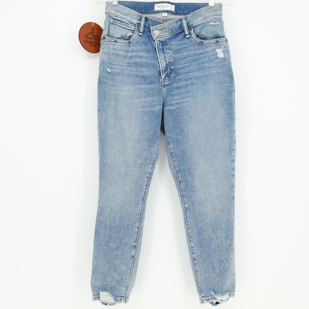 Abercrombie & Fitch Curve Love Ankle Jeans Criss Cross Waist Size 28 X Short